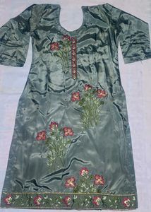Elegant Women's Party Wear Embroidered Silk Suit