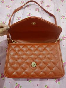 Stylish Brown Quilted Crossbody Bag
