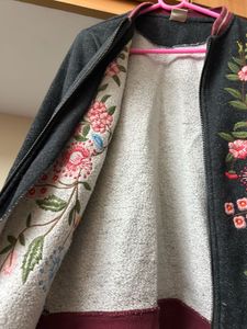 Zara Embroidered Floral Bomber Jacket
