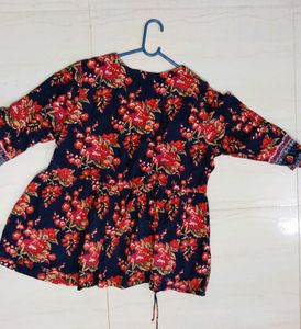Floral Print Tunic Top❤️💙