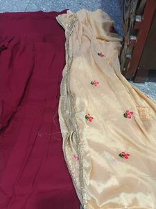 Maroon Patiala salwar with Dupatta