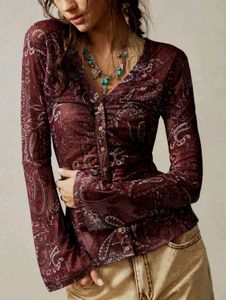Faerie boho paisley print fitted top