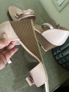 Reduced  Ankle strap Bow Wedge Sandals