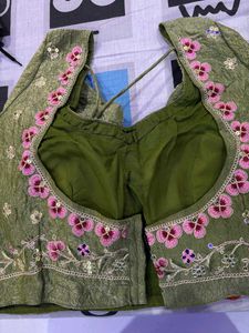 Olive Green Embroidered Lehenga Choli