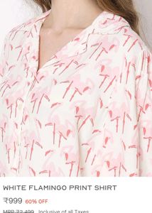 Vero Moda Pink Flamingo Print Button-Up Shirt