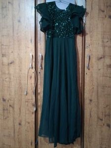 Emerald Green Sequined Gown