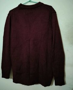 Men's V-Neck Burgundy Sweater