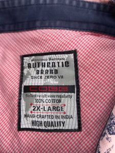 Men's Floral Print Shirt pink and blue