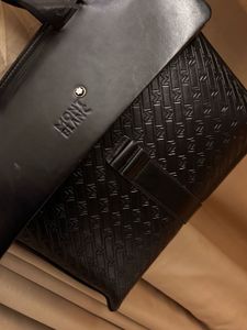 Montblanc Black Leather laptop bag