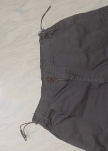 adjustable grey parachute pants