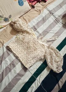 Floral Print Smocked Crop Top