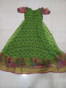 Beautiful Green Printed Ethnic Gown
