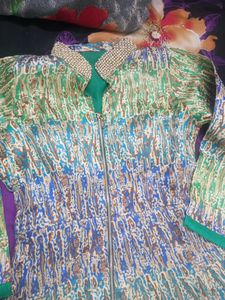 Very Beautiful Front Slit Cut Gown With Plazo
