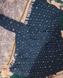 Stunning Blue Mirror Work Lehenga Choli
