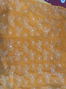 Elegant Yellow Embroidered Saree