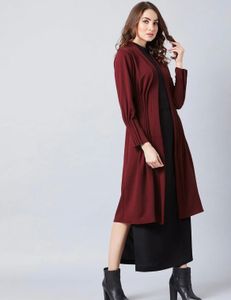 Maroon Long Cardigan