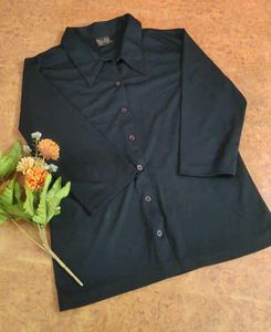 🔥Sale🔥Classic Black Button-Up Shirt Top