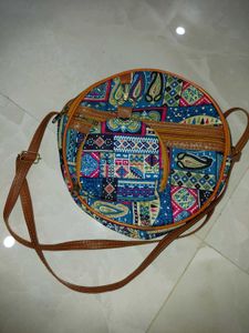 Vibrant Boho Print Sling Bag with Pouch