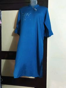 Blue Butterfly Embellished Top