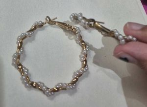 Chic Pearl Hoop Earrings