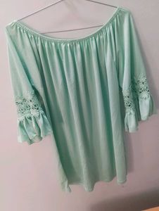 Light Mint Off-Shoulder dress