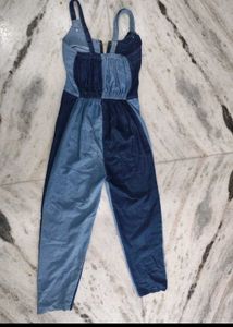 Patchwork Denim Zip Dress