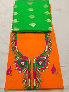 Orange Suit With Print Contrast  Bottom