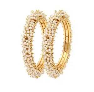 Gold Bangles with Pearls
