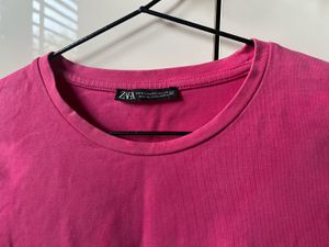 Hot Pink Cropped T-Shirt