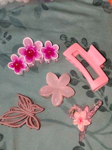 Cute Pink Hair Claw Clips Set 🩷🎀🏩💗