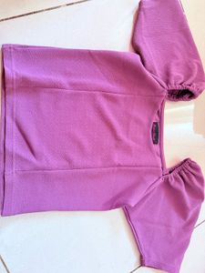 Cute Purple Puff Sleeve Top