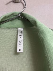 Green Ruffle Top With Shrug