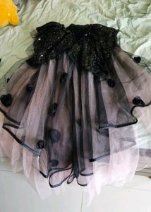 Black &amp; Pink Sequin Gown