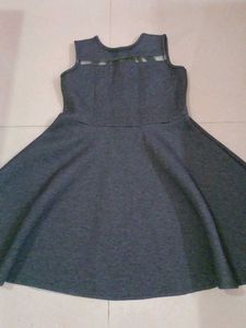 Chic Grey Sleeveless Fit and Flare Dress