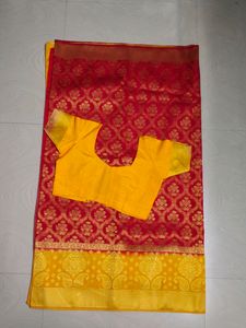 Banarasi Saree With Blouse ❤️💛
