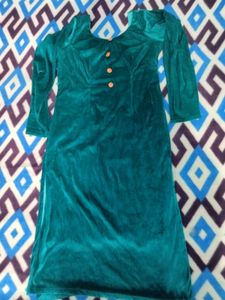 Sea Green Velvet kurta set