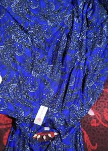 Stunning Blue Paisley Print Maxi Dress