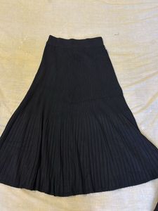Black Knit Midi Skirt