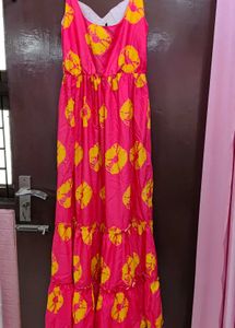 Pink &amp; Yellow Tiered Maxi Dress