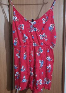 Red Floral Romper