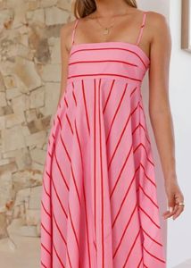 Pink Striped Maxi Dress