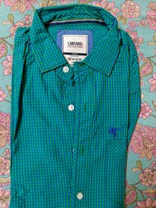 Men's Green Checkered Casual Shirt