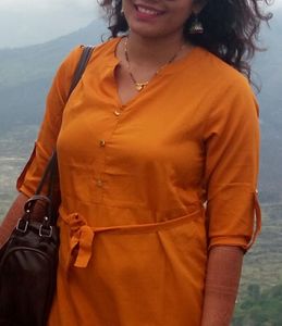 Casual Mustard Dress With Free Waist Black Belt