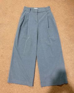 Gray Wide-Leg Trousers