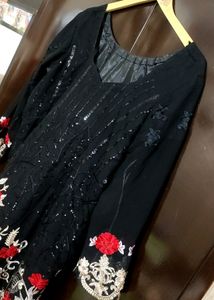 Black Designer Plazo Suit With Dupatta 44 Bust