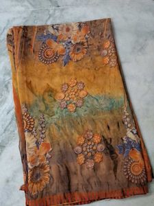 Floral Print Chiffon Saree with blouse