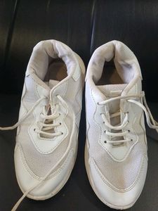 White Lace-Up Sneakers