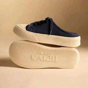 Navy Blue Mule Sneakers