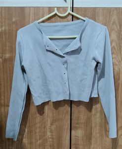 Gray Full Sleeves Cardigan