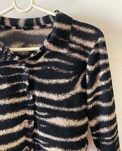 Patterned Long Sleeve Top